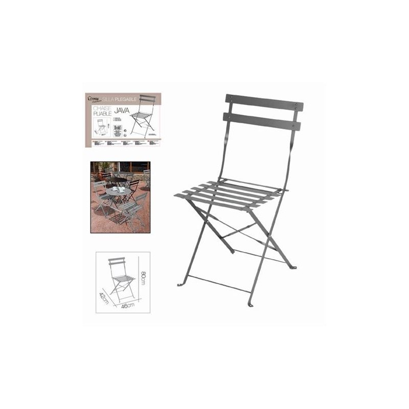 SILLA PLEGABLE METALICA JAVA ANTRACITA