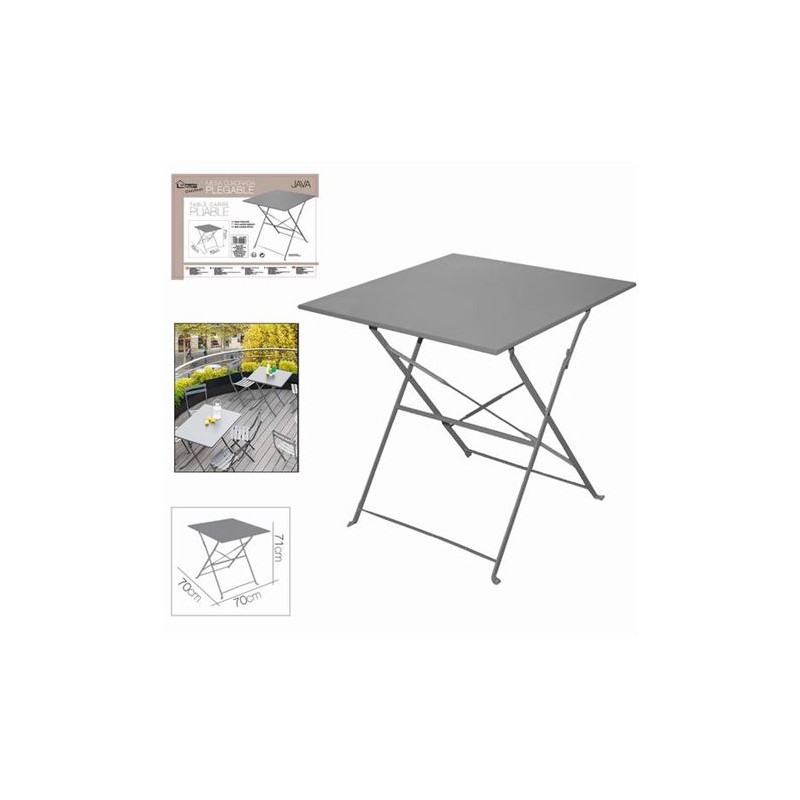 MESA METALICA CUADRADA PLEGABLE JAVA