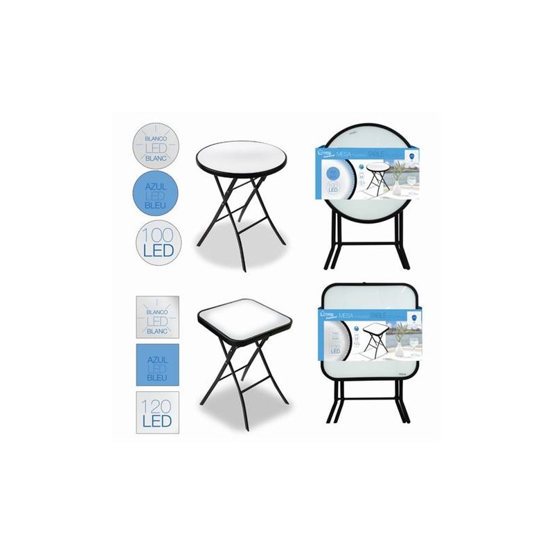 MESA PLEGABLE CUADRADA CON LED