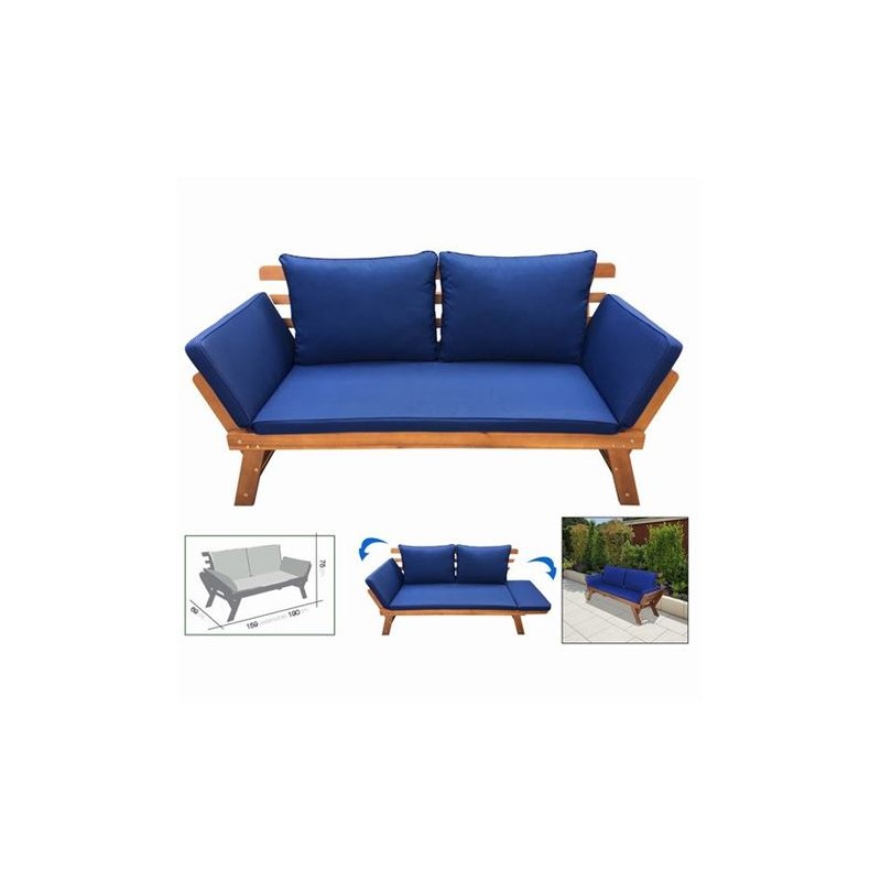 SOFA CAMA MADERA + COJINES