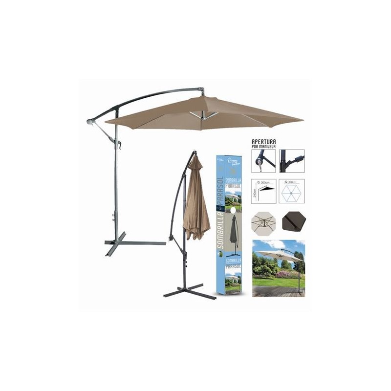 SOMBRILLA PARASOL 300CM MARRON
