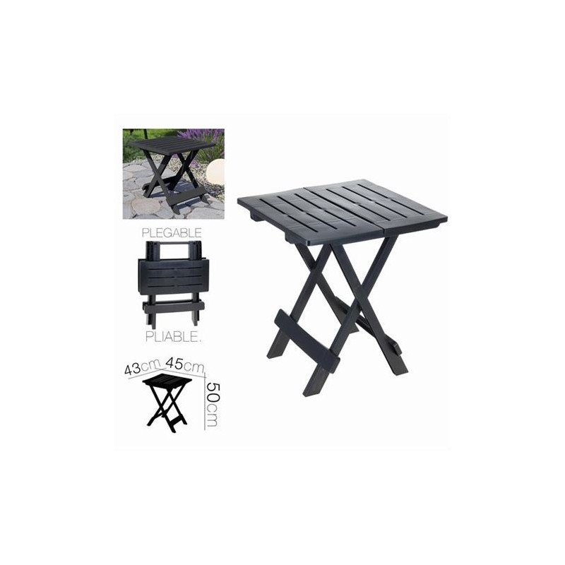 MESA PLEGABLE ANTRACITA ADIGE 43X45X50CM