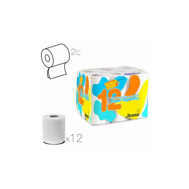 PACK 12 ROLLOS PAPEL HIGIENICO DOBLE...