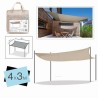 TOLDO RECTANGULAR 3X4 METROS BEIGE + BOLSA