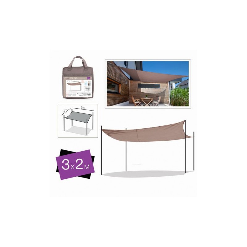 TOLDO RECTANGULAR 2X3 METROS TOPO +...