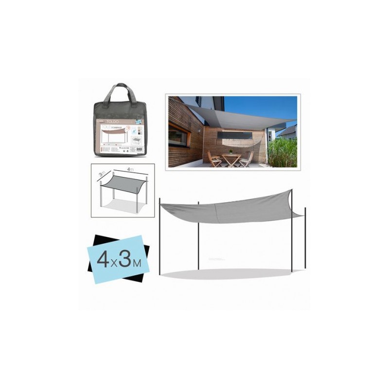 TOLDO RECTANGULAR 3X4 METROS GRIS +...