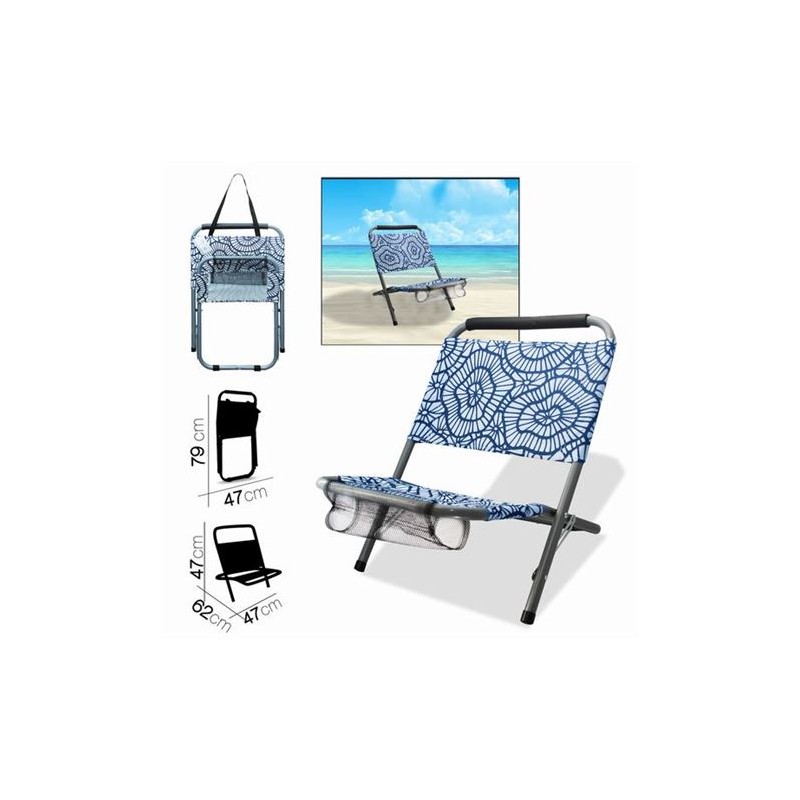 SILLA DE PLAYA ZIGZAG ONDAS 62X47XH47CM