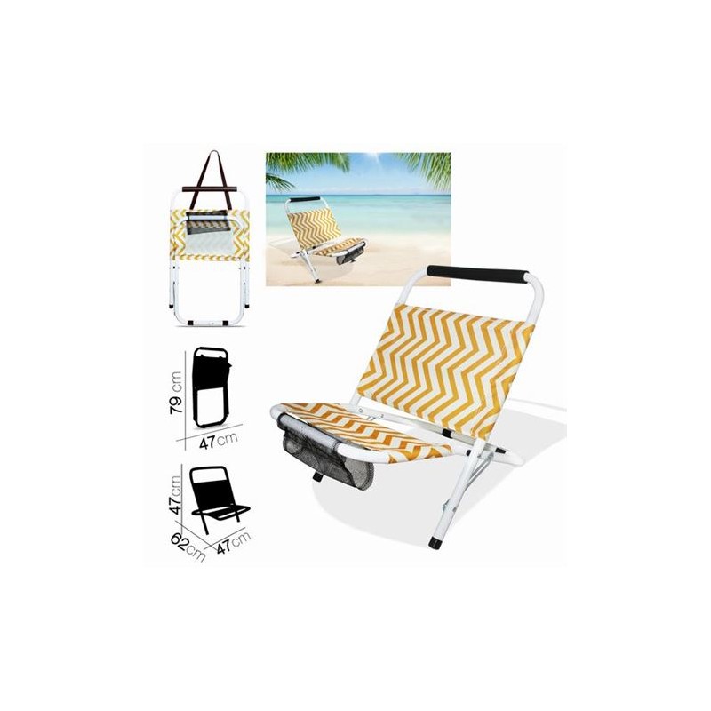 SILLA DE PLAYA ZIGZAG AMARILLA...