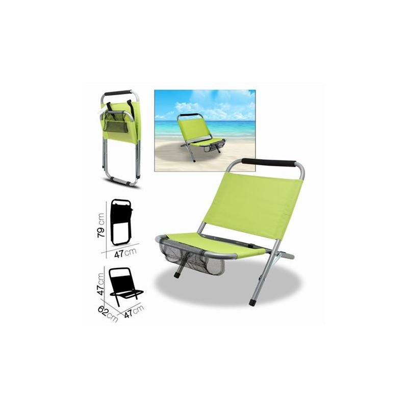 SILLA DE PLAYA VERDE ANÍS 62X47XH47CM