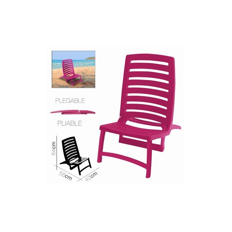 SILLA DE PLAYA PLEGABLE RIO FUCSIA...
