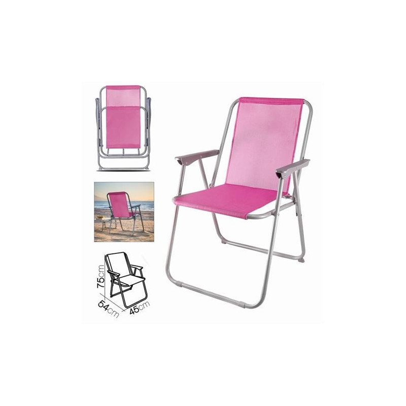 SILLA DE PLAYA PLEGABLE FUCSIA...