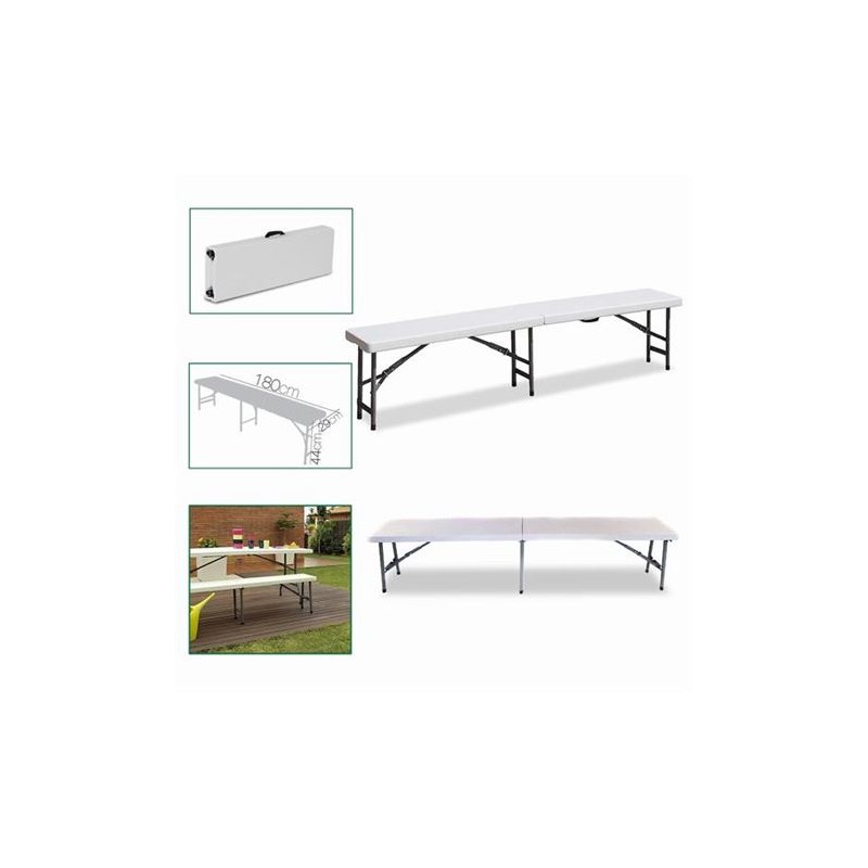 BANCO PLEGABLE BLANCO 180X29XH44CM