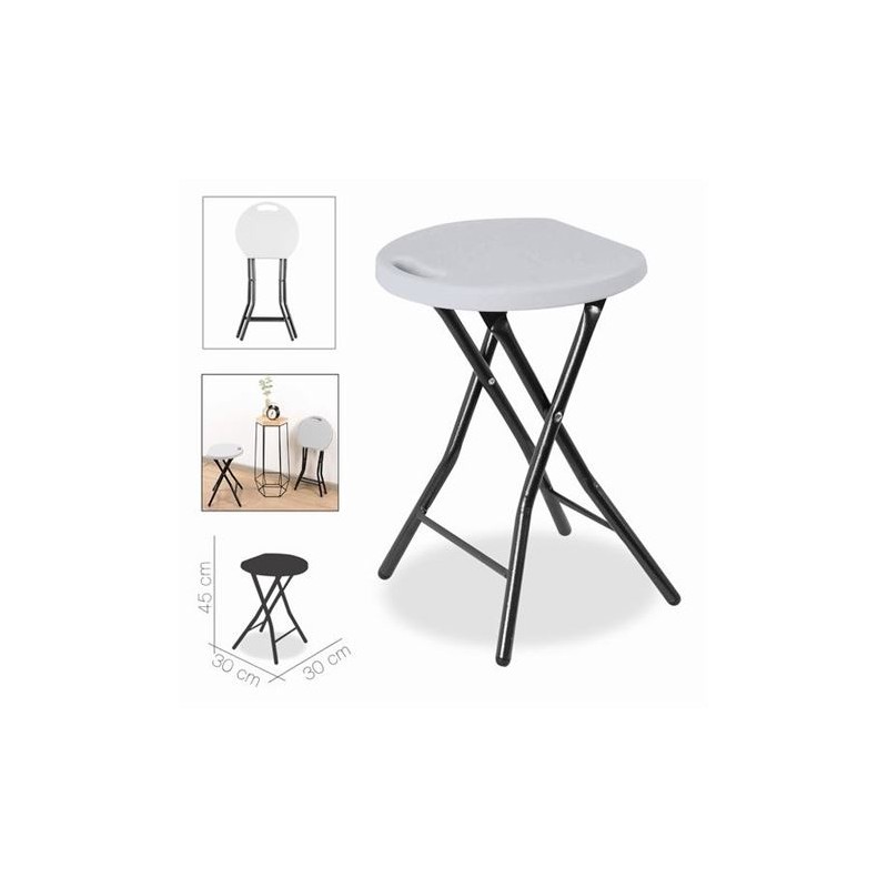 TABURETE PLEGABLE BLANCO 30X30X45CM