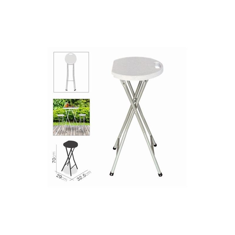 TABURETE PLEGABLE ALTO COCTEL BLANCO...