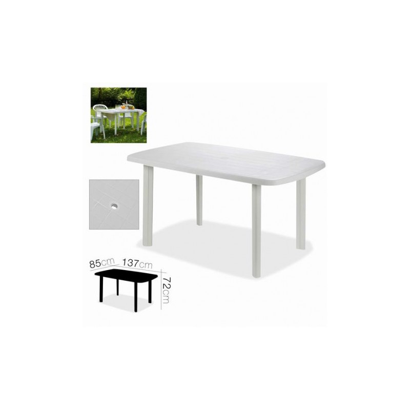 MESA DE JARDÍN FARO BLANCA 137X85XH72CM