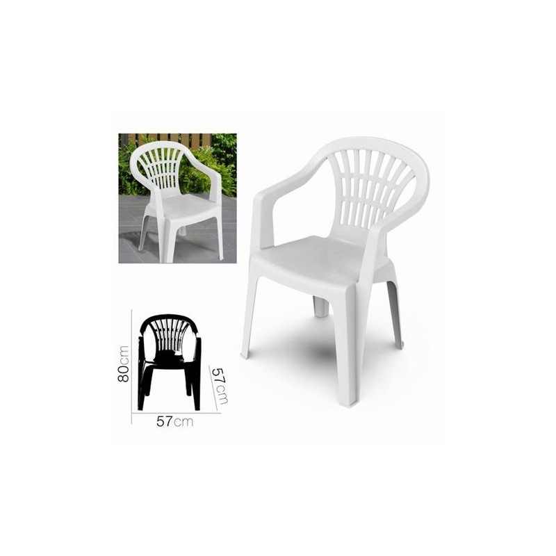 SILLA DE JARDIN LYRA BLANCA 57X57X80CM