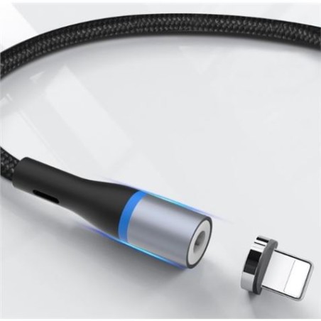 CABLE NB125 MAGNETICO LIGHTNING ALUMINIO | 1METRO | 2A | LED XO