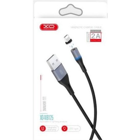 CABLE NB125 MAGNETICO LIGHTNING ALUMINIO | 1METRO | 2A | LED XO
