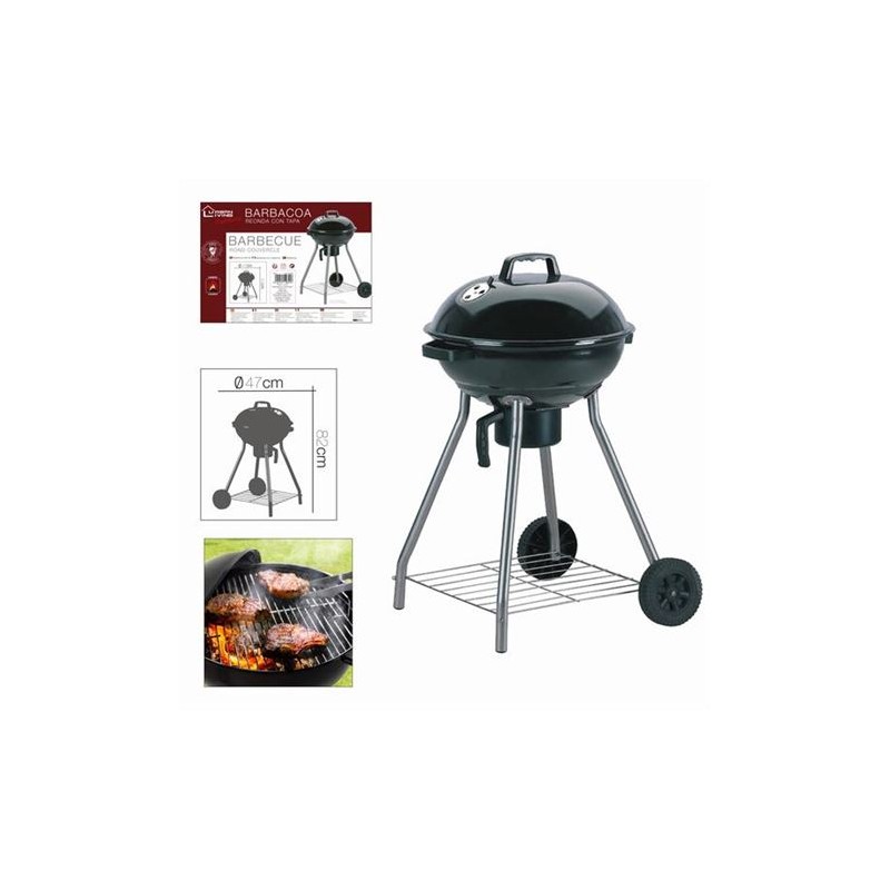 BARBACOA CARBON REDONDA CON TAPA...
