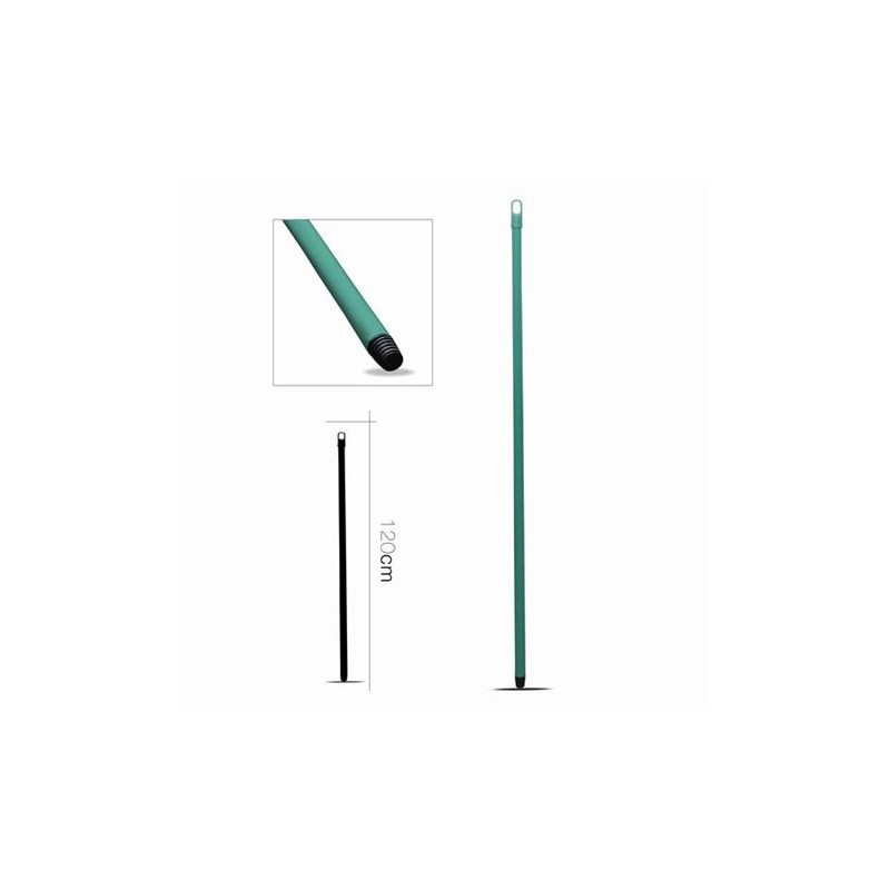 PALO METALICO PARA ESCOBA 120CM VERDE