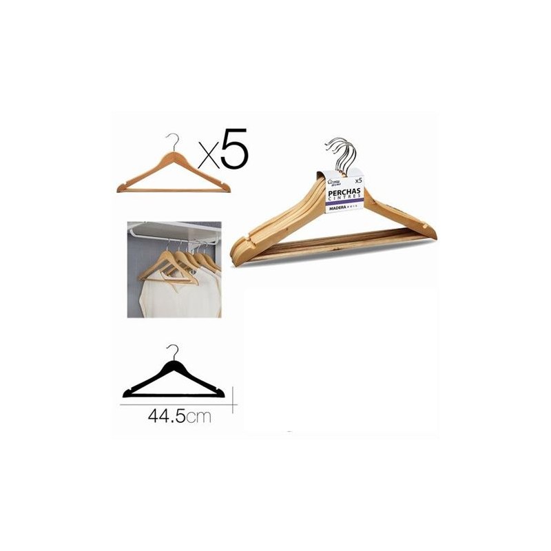 SET 5 PERCHAS MADERA 44CM URBAN LIVING