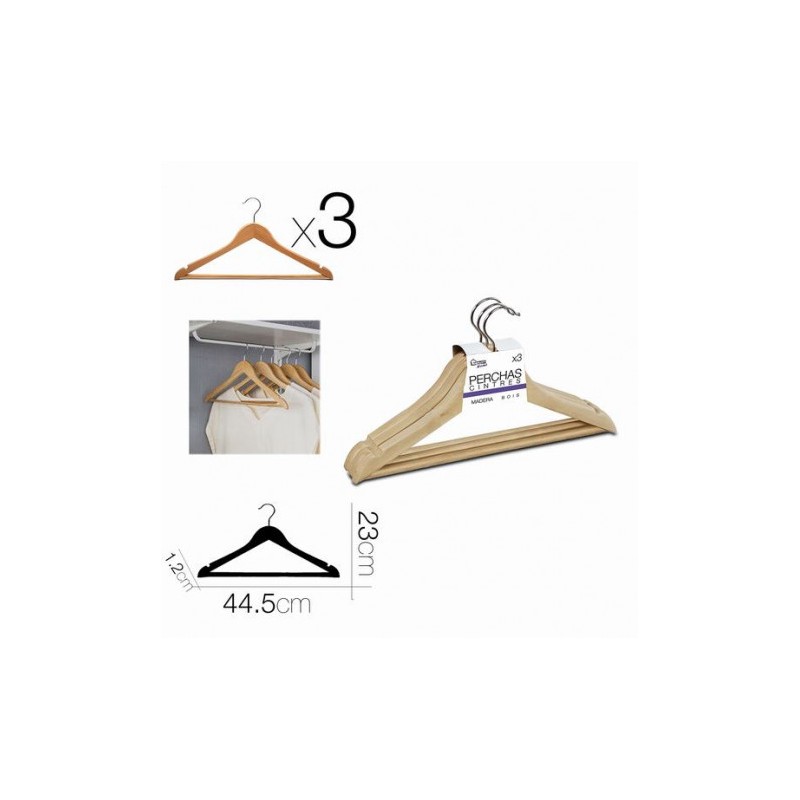 SET 3 PERCHAS MADERA 44.5CM URBAN LIVING