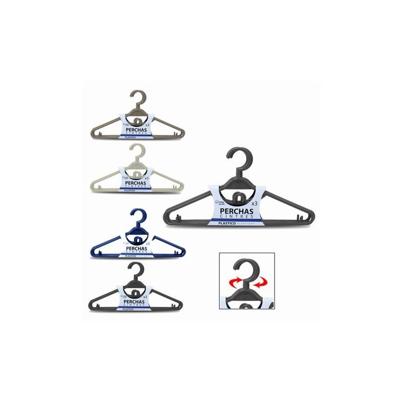 SET 3 PERCHAS PLASTICAS CABEZAL...