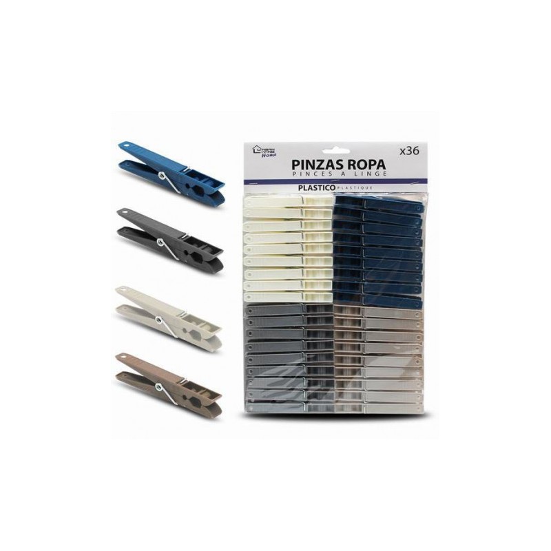 PACK 36 PINZAS PLASTICAS PARA LA ROPA...