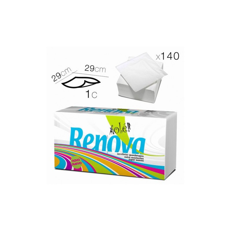 SERVILLETAS 29X29 BLANCAS 140...