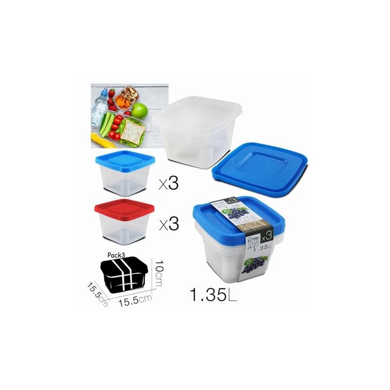 SET 3 TUPPER PLASTICO CUADRADO URBAN...