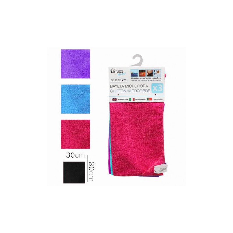PACK 3 BAYETAS MICROFIBRAS 30X30 3...