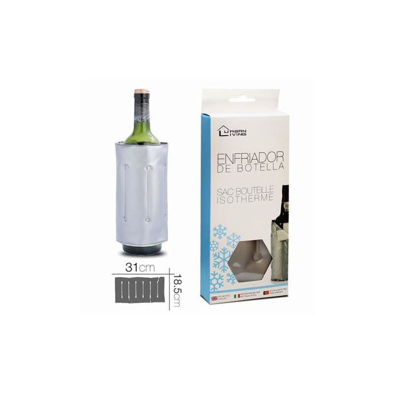 ENFRIADOR DE BOTELLAS PLASTICO PLATEADO URBAN LIVING