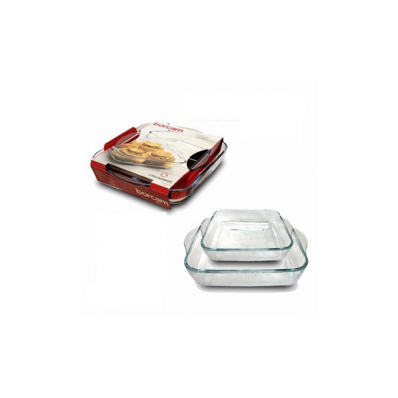 PACK 2 BANDEJAS HORNO CRISTAL BORCAM...
