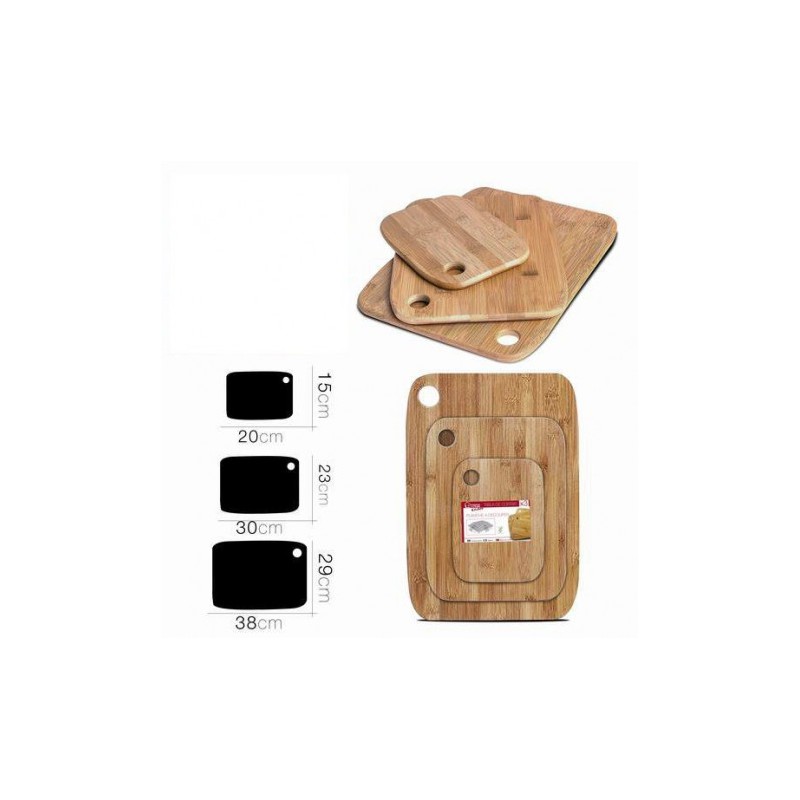 SET 3 TABLAS DE CORTAR EN MADERA BAMBU
