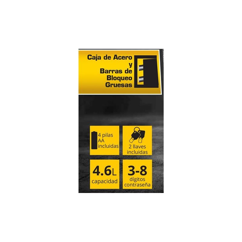 CAJA FUERTE 4.6 LITROS NEGRA KIWI