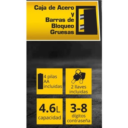 CAJA FUERTE 4.6 LITROS NEGRA KIWI