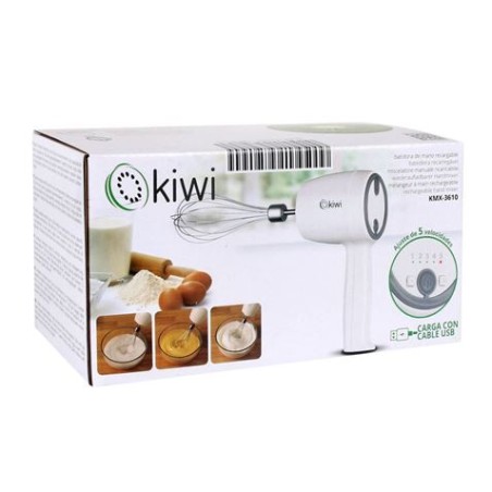 BATIDORA DE MANO RECARGABLE USB kmx-3610 KIWI