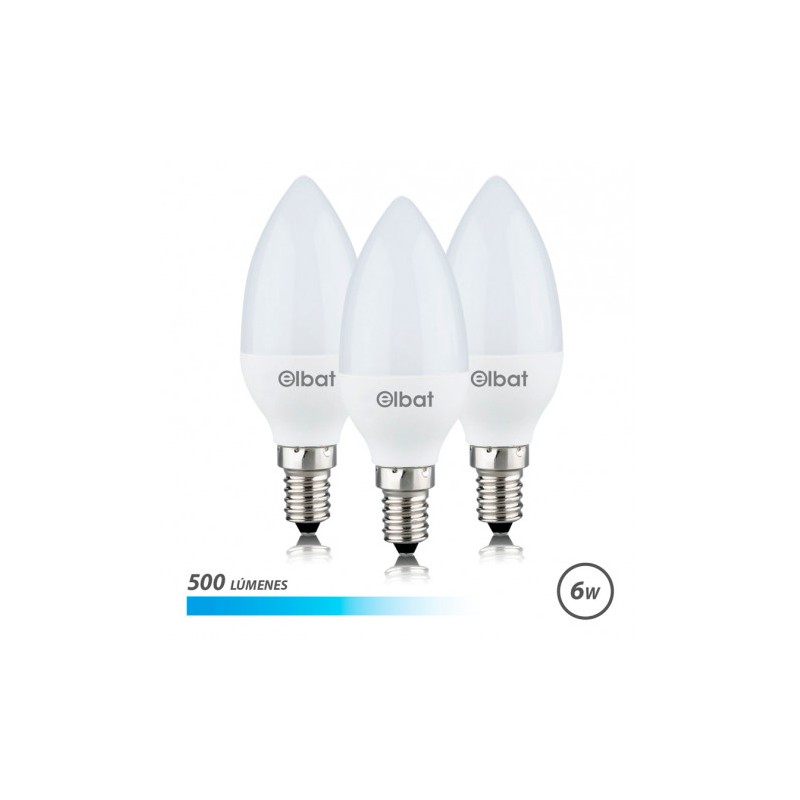 PACK 3 BOMBILLAS LED C37 | 6W | 500LM...