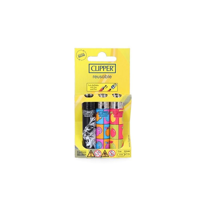 PACK 3 MECHEROS DISEÑOS SURTIDOS CLIPPER