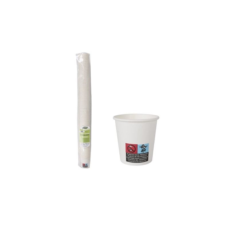SET 100 VASOS CARTON BLANCO 80CC ALGON