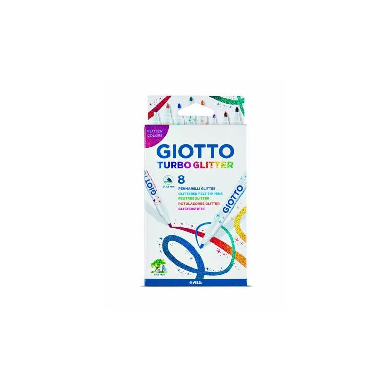 CAJA 8 ROTULADORES TURBO GLITTER GIOTTO