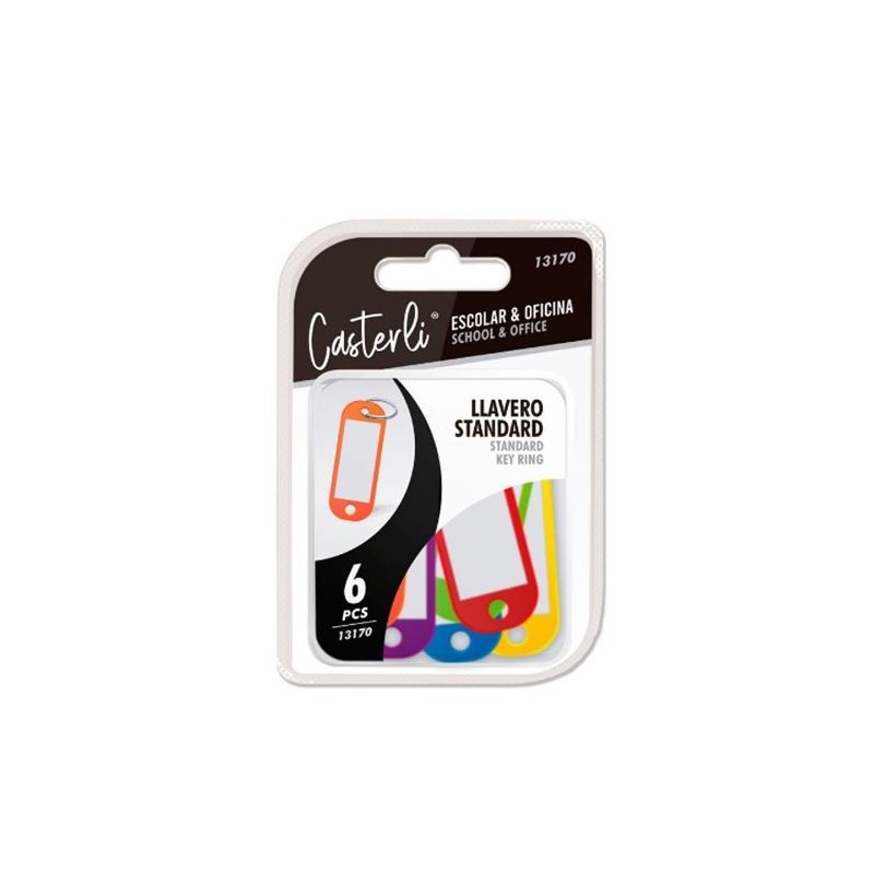 PACK 6 LLAVEROS ETIQUETA DE COLORES