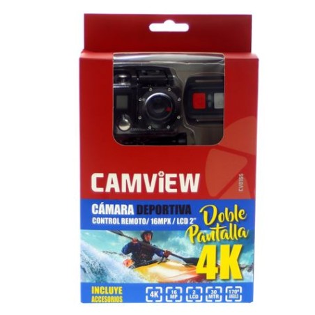 CAMARA DEPORTIVA DOBLE PANTALLA 4K | SONY 16MPX | LCD 2" | CONTROL REMOTO |