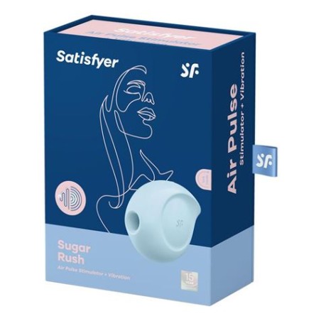 SUCCIONADOR DE CLITORIS Y VIBRADOR SUGAR RUSH AZUL SATISFYER