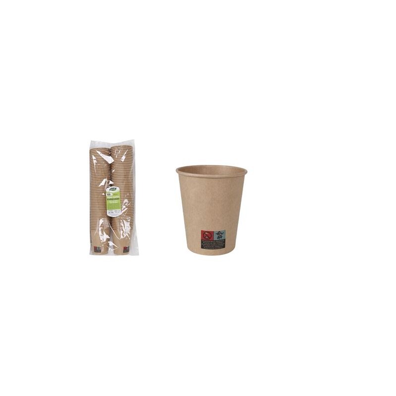 SET 100 VASOS CARTON KRAFT 250CC ALGON