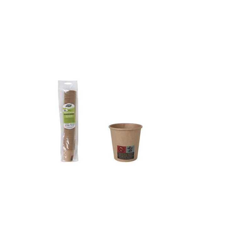 SET 50 VASOS CARTON KRAFT 80CC ALGON