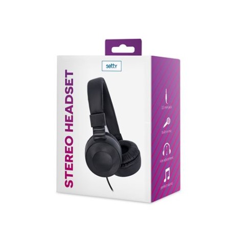 AURICULARES DIADEMA CON CABLE MINI JACK NEGROS SETTY