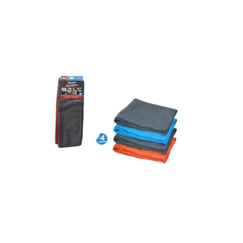 PACK 4 BAYETAS MICROFIBRAS 40X30CM...
