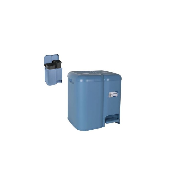 CUBO BASURA DOBLE CUBO AZUL CON PEDAL...
