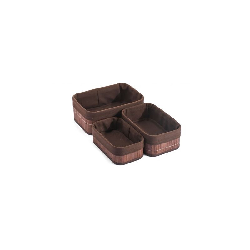 SET 3 CESTAS BROWN BAMBU CONFORTIME